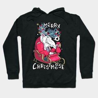 Merry Christmoose moose and Christmas pun Hoodie